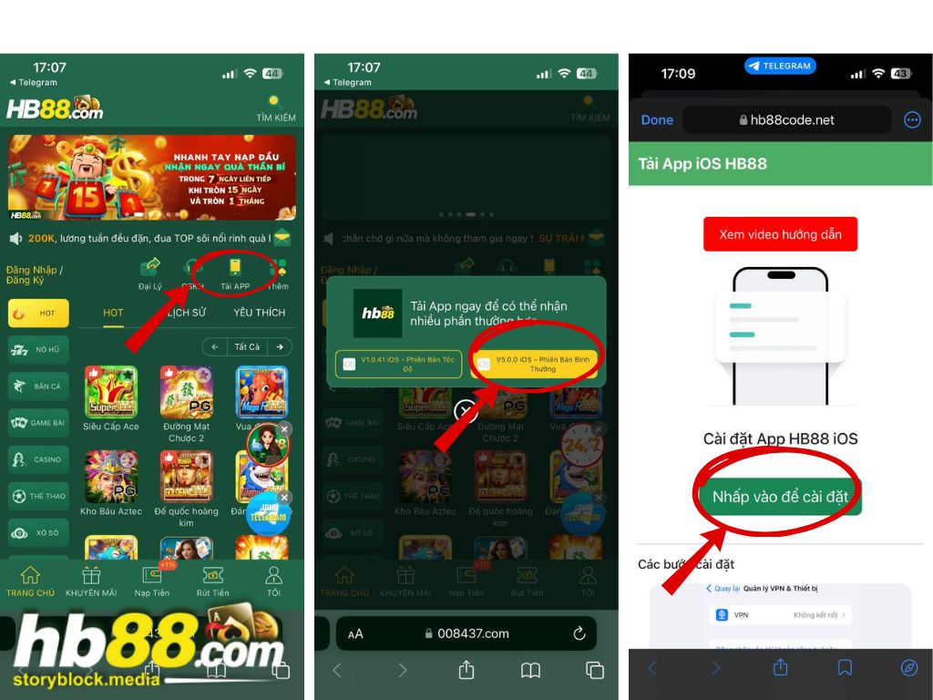 Tiến hành tải HB88 trên Iphone